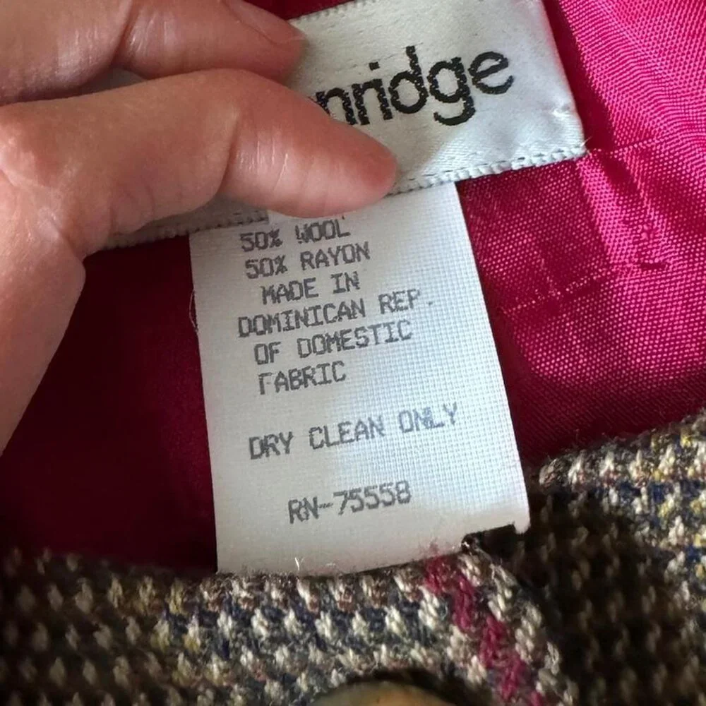 Vintage Breckenridge Wool Blend Red and Brown Blazer Coat Jacket Size‎ 4